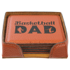 4" X 4" Basketball Square Leatherette 6-Coaster Se