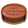 4" Basketball Round Leatherette 6-Coaster Set