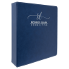 Blue/Silver Laserable Leatherette 3 Ring Binder with 2" Slant D Rings 11" x 11 1/2"
