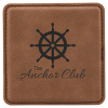 4" X 4" Square Dark Brown Leatherette Coaster