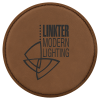 4" Round Dark Brown Leatherette Coaster