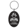 Black/Silver Oval Keychain