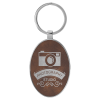 Rustic/Silver Oval Keychain