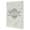 White Marble Leatherette Journal with Lined Notepad 7" x 9 3/4"