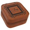Rawhide Leatherette Travel Jewelry Box with Tan Lining