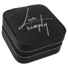 Black/Silver Leatherette Travel Jewelry Box with Black Lining