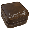 Rustic/Silver Leatherette Travel Jewelry Box with Black Lining