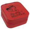 Red Leatherette Travel Jewelry Box with Black Lining