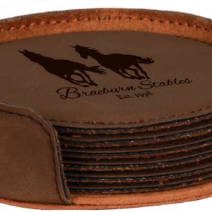 Custom Engraved 4" Round 6 Coaster Set