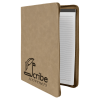 Light Brown w/ Zipper Leatherette Portfolio with Notepad
