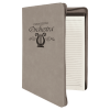 Gray with Zipper Leatherette Portfolio with Notepad