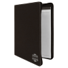 Black/Silver w/Zipper Leatherette Portfolio with Notepad