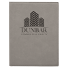 Gray Leatherette Small Portfolio with Notepad