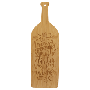 Custom Kitchen Utensils and Cutting Boards - 17" x 5 1/4" Bamboo Wine Bottle Cutting Board