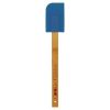 11 3/4" Blue Silicone Spatula with Bamboo Handle
