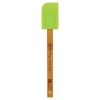 11 3/4" Green Silicone Spatula with Bamboo Handle