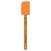 11 3/4" Orange Silicone Spatula with Bamboo Handle