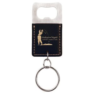 Custom Leatherette Bottle Opener Keychain
