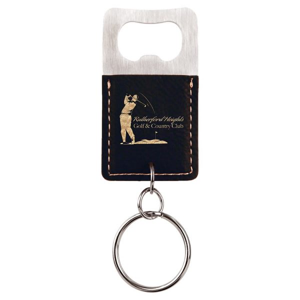 Custom Leatherette Bottle Opener Keychain