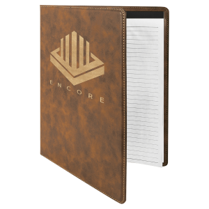 9.5" x 12" Leatherette Portfolio Collection - Rustic/Gold Leatherette Portfolio with Notepad