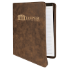 Rustic/Gold w/ Zipper Leatherette Portfolio with Notepad
