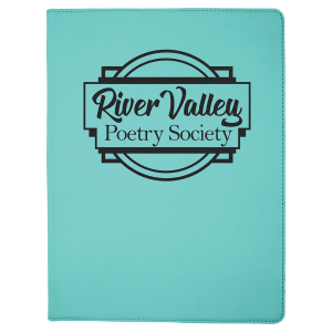 9.5" x 12" Leatherette Portfolio Collection - Teal Leatherette Portfolio with Notepad