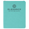 Teal with Zipper Leatherette Portfolio with Notepad