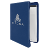 Blue/Silver w/Zipper Leatherette Portfolio with Notepad