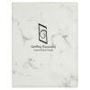 White Marble Leatherette Small Portfolio with Notepad
