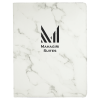 White Marble Leatherette Portfolio with Notepad