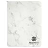 White Marble with Zipper Leatherette Portfolio with Notepad