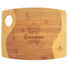 13 3/4" x 11" x 5/16" Bamboo Two Tone Cutting Board with Handle