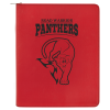 Red Leatherette Portfolio with Zipper and Notepad