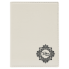 White Leatherette Small Portfolio with Notepad