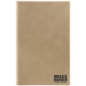 Personalized Light Leatherette Page Bound Journal With Ribbon Bookmark