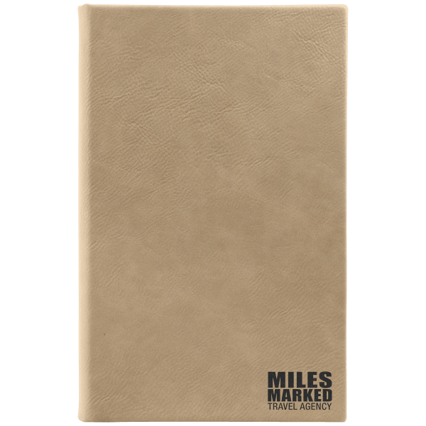 Personalized Light Leatherette Page Bound Journal With Ribbon Bookmark