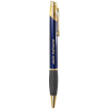 Gloss Blue Brass Ballpoint Pen with Gripper