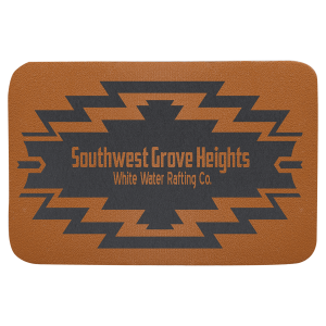 Custom Recetangle Genuine Leather Patch With Adhesive