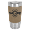 Light Brown/Silver Tumbler with Clear Lid
