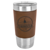 Dark Brown/Silver Tumbler with Clear Lid
