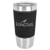 Black/Silver Tumbler with Clear Lid