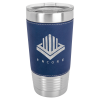 Blue/Silver Tumbler with Clear Lid