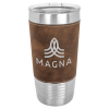 Brown/Silver Tumbler with Clear Lid