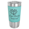 Teal/Silver Tumbler with Clear Lid
