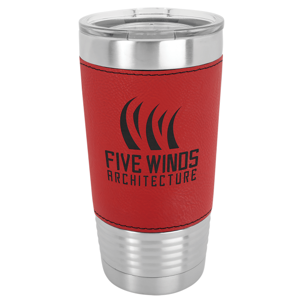 Personalized Polar Camel Light Leatherette Tumbler With Clear Lid
