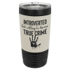 Black with Black/White Tumbler with Clear Lid