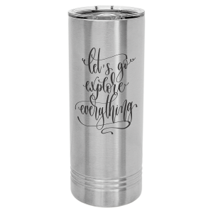 Personalized Polar Camel Stainless Steel Skinny Tumbler with Slider Lid