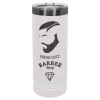22 oz. White/Ghost Black ION Plated Skinny Tumbler with Slider Lid