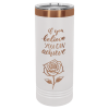 22 oz. White/Rose Gold ION Plated Skinny Tumbler with Slider Lid