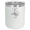 White Vacuum Insulated Ringneck Tumbler with Clear Lid 10 oz.